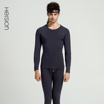 海之宁保暖内衣男士加厚加绒套装冬季德绒发热打底棉毛衫秋衣秋裤9018藏青 L