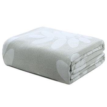 KINGSHORE 金号 毛巾家纺 纯棉毛巾被床上用品毛毯被盖被一条装 绿色