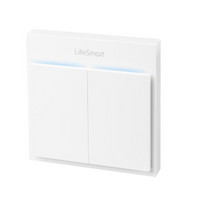 LifeSmart智能家居流光开关 入墙面板按键象牙白二开 支持手机远程HomeKit小度音箱声音控制