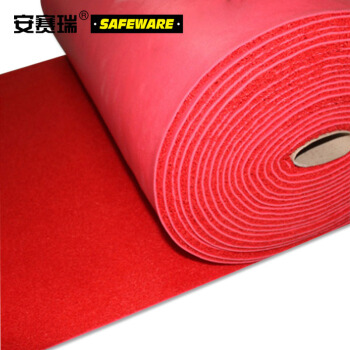 安赛瑞 PVC丝圈防滑走道垫 加厚丝圈防滑通道垫 泳池防滑地垫 红色迎宾防滑垫 1.8×6m 12654