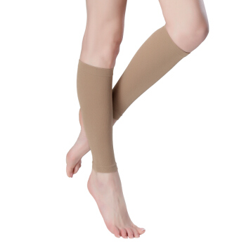 荷畅 医用一级压力预防型静脉曲张袜压力袜弹力袜美腿袜男女通用 束小腿肤色 M