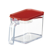 阿司倍鹭（ASVEL）日本家用调料盒塑料调料罐 调味品储物置物盒子带勺附标签纸 红色700ml