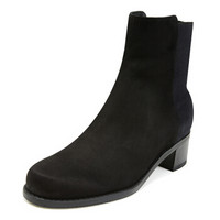 STUART WEITZMAN 斯图尔特·韦茨曼 女士黑色混纺短靴 EASYON RESERVE BLACK SUE/SUE ELASTIC 37.5