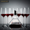 維諾卡夫 無鉛水晶玻璃紅酒杯瀑布醒酒器酒具套裝 450ml杯子