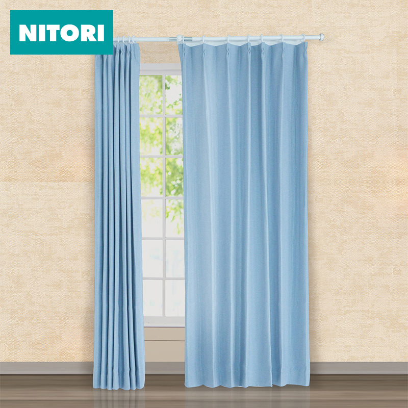 日本NITORI尼达利 成品窗帘诺贝尔 日式现代简约纯色遮光落地窗帘