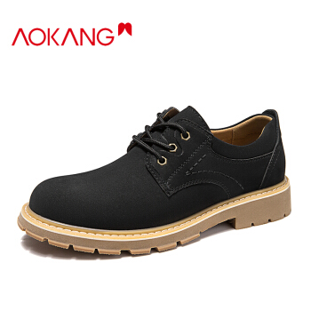 奥康（Aokang）男鞋低帮舒适系带户外工装鞋舒适日常运动潮流男单鞋103326010黑色39码