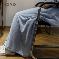 HOYO雪滑绒纯色毛毯空调毯床上沙发办公室午睡毯盖毯四季可用 青灰色 100*90cm