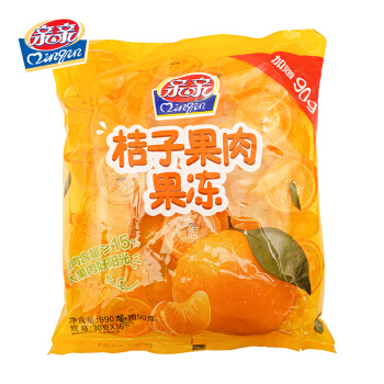 Qinqin 亲亲 果冻 橘子果肉990g+90g加量装办公室休闲零食