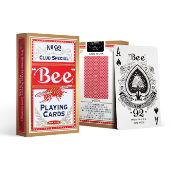 Bee扑克牌 美国原装进口 蜜蜂牌红色1副 国内桥牌尺寸