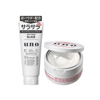 日本进口 资生堂Shiseido 吾诺UNO男士洁面保湿2件套 洗面奶130g*1+面霜90g*1 劲爽控油保湿温和洁净套装