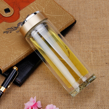 卡质 KAZHI 透明双层玻璃杯300ml （五个装） 无印刷款 高硼硅茶杯定制 （可印字logo）