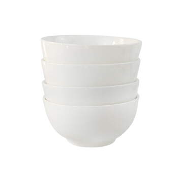 卡质 KAZHI 餐具 4.5英寸饭碗 酒店陶瓷米饭碗白瓷碗 饭店白色陶瓷碗 可定制可印字 10个装
