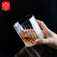 意大利进口RCR无铅水晶玻璃永恒晶质洋酒烈酒威士忌杯家用玻璃杯313ml酒杯6件套装