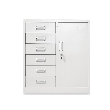 迪欧 DIOUS 储物柜 资料柜  文件柜 凭证柜 钢制铁皮柜 亚光灰色 带锁 小六斗柜