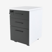 麦森（maisen）活动柜 办公职员文件资料储物抽屉小矮柜子 黑色+白色 可定制 MS-HDG-1111
