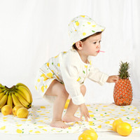 贝吻 婴儿帽子宝宝遮阳帽新生儿个性渔夫帽B2133 柠檬46cm（建议6-12个月）