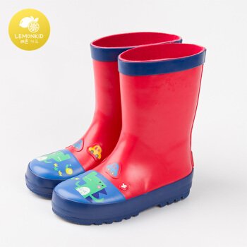 柠檬宝宝 lemonkid韩版儿童雨鞋环保可爱卡通学生橡胶雨靴 LE021018 红色鳄鱼 29