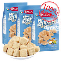 意大利原装进口 百乐可（BALOCCO） 夹心威化饼干蛋糕 休闲早餐零食 奶油味125g*3 *7件