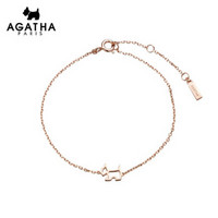 AGATHA瑷嘉莎 925银 镂空小狗手链 玫瑰金