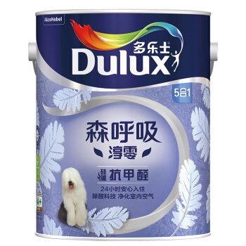 Dulux 多乐士 森呼吸淳零无添加硅藻抗甲醛5合1内墙乳胶漆 油漆涂料 墙面漆A8211白色5L