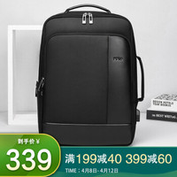 POLO 双肩包男商务时尚大容量背包学生书包出差旅行电脑包可装14英寸ZY091P631J 黑色