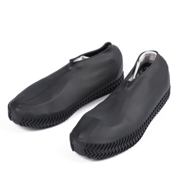 纪维希（jiweixi）雨鞋套 男女硅胶防滑防水耐磨弹性拉伸户外旅行防雨 JWX1008 黑色 S