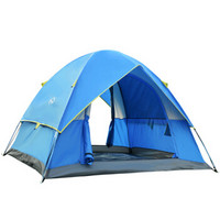 威迪瑞 帐篷野外露营2/3人防风雨多人双层户外野营帐篷 蓝色(玻杆云峰3)