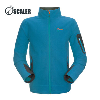 思凯乐男士保暖防风防静电抓绒衣户外登山徒步摇粒绒外套F6151586 海蓝-男 XXL