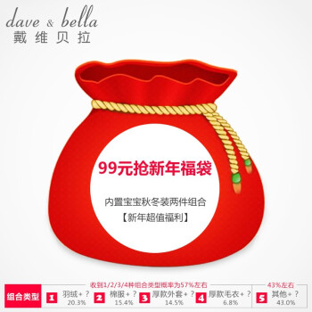 davebella戴维贝拉新年福袋 儿童男女宝宝秋冬两件装福袋 不可退换 男宝宝 18M(建议身高66-73cm)