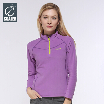 思凯乐（SCALER） 户外抓绒衣男女款摇粒绒舒适保暖套头抓绒衣F8152461 藕荷色-女 S