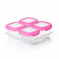 OXO奥秀 婴儿零食宝宝辅食盒冷藏密封加热 母婴用品食品冷冻储存盒 120ml*4个 粉色 120ml*4个