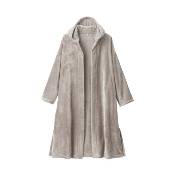 无印良品 無印良品 MUJI 女式 保暖细纤维 带风帽大衣 浅米色 女式 XS-S
