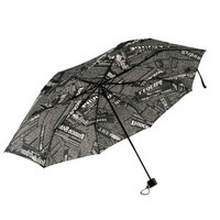 莱朗 创意英伦复古风三折手开报纸伞 时尚情侣晴雨两用伞 遮阳伞太阳伞 创意礼品伞 黑色