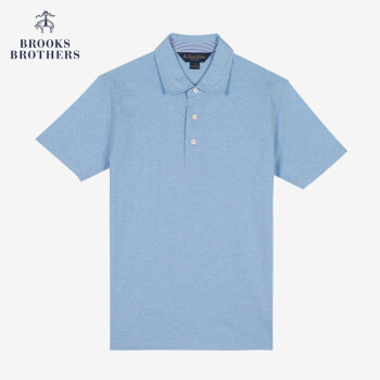 Brooks Brothers/布克兄弟男士棉质简约短袖Polo衫1000044944 B465-蓝色 XL