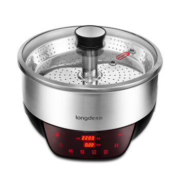 龙的（longde）LD-HG220S 商用可升降电火锅多功能蒸煮锅 深红色