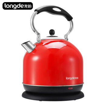 龙的（longde） 电热水壶烧水壶 开水壶快壶自动断电食品级304不锈钢超大容量 红色