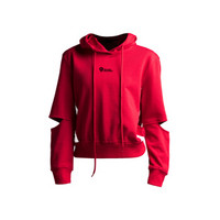 MSGD卫衣女子运动短款套头衫 健身连帽衫 Maple Red 枫叶红 S