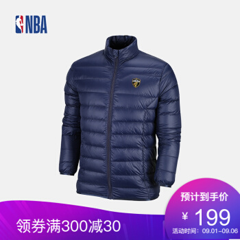 NBA 2017新款秋冬 骑士队LOGO立领保暖外套 轻薄羽绒服男款 图片色 XL