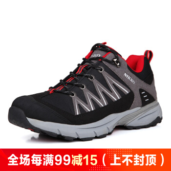 日高(NIKKO)户外男女士登山鞋防滑耐磨低帮徒步鞋 NTS-5105005 001黑色(男) 39