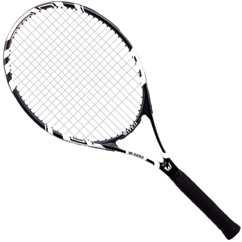 WITESS维特斯 碳素复合网球拍 男女初学网球拍（已穿线）训练用球拍 经典黑单支网球拍w-5092