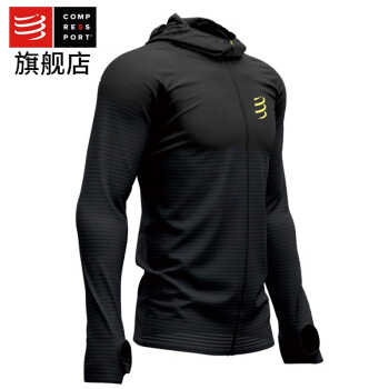 COMPRESSPORTBlack黑 2019 3D保暖 无缝拉链帽衫跑步马拉松运动外套 黑色纪念版无缝拉链帽衫 S(胸围86-94cm)