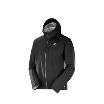 萨洛蒙（Salomon） 男款户外跑步防水夹克 单层冲锋衣 BONATTI WP JKT M 黑色403803 L