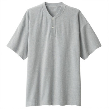 無印良品 MUJI 無印良品  Labo 男女通用 棉珠地网眼编织 POLO衫 灰色 S-M