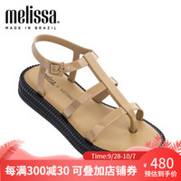 Melissa梅丽莎19年春夏商场同款合作款沙滩罗马凉鞋32481 米色/黑色 8