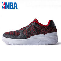 NBA球鞋 夏季新款板鞋 透气时尚 舒适潮流休闲鞋 鞋子 71621825 黑/亮酒红/钢灰 44.5