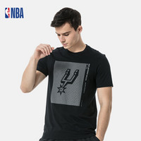 NBA 马刺队LOGO 篮球运动透气圆领短袖T恤 图片色 L