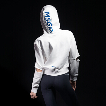 MSGD 运动卫衣 女子春季健身白色套头衫 寂静白 L(现货开售)