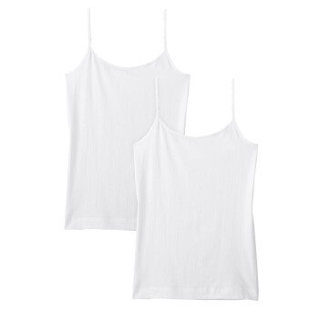 无印良品 MUJI 女式 棉混弹力 吊带衫 2件装 白色 S