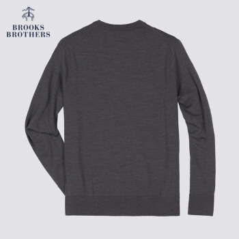 Brooks Brothers/布克兄弟男士美利奴羊毛经典圆领针织衫毛衣 0006-木炭色 M