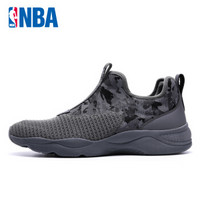 NBA球鞋 网布透气舒适跑步运动休闲鞋 鞋子 男 N1728808 钢灰/黑/白-1 40.5